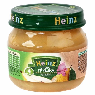 Пюре Heinz спелая грушка с 5мес 80гр ст/б