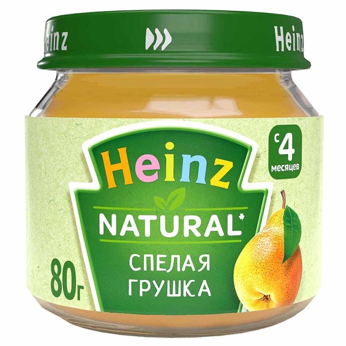 Пюре Heinz спелая грушка с 5мес 80гр ст/б