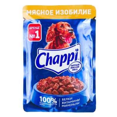 Корм для собак Chappi мясное изобилие 85гр пауч