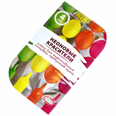 Краситель пищевой для яиц Домашняя кухня Неоновые 4цв арт57720 пэт