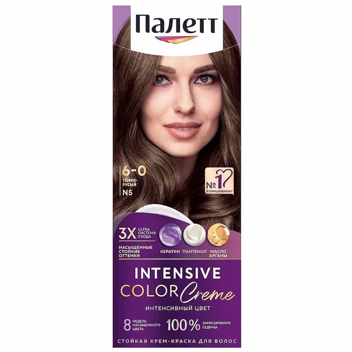 Краска для волос Palette ICC N5 Темно русый 110гр к/у П