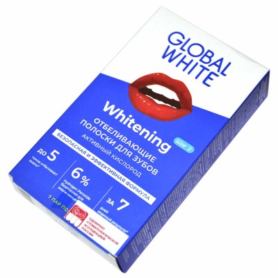 Полоски для отбеливания зубов Global White Активный кислород 7 дней к/у