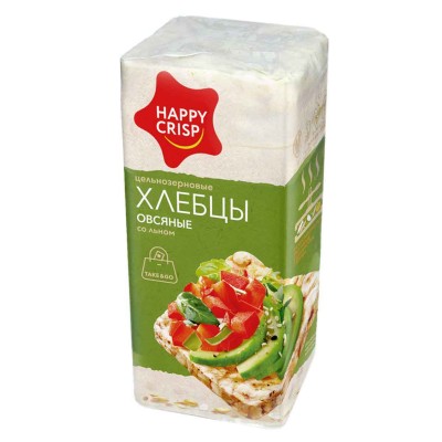 Хлебцы Happy Crisp овсяные со льном 60гр м/у