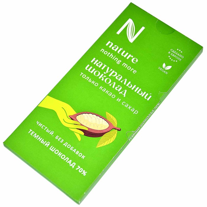 Шоколад N Nature какао и сахар 70% 80гр к/у