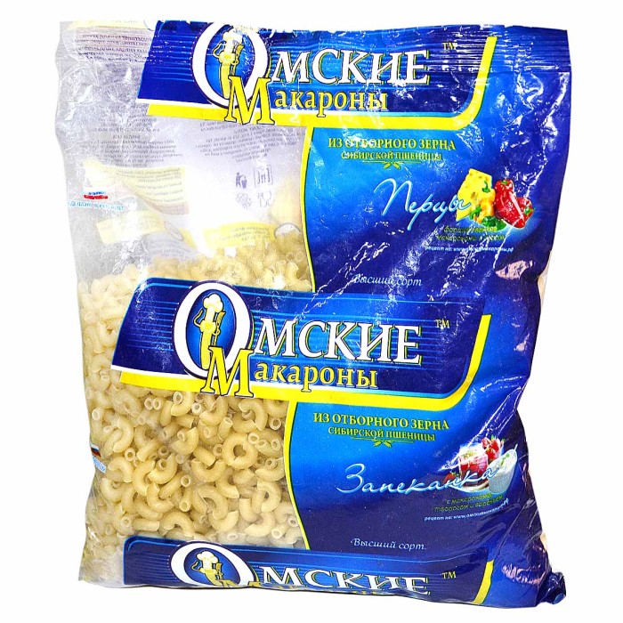 Макароны Омские рожки-дружки гладкие в/с 800гр м/у