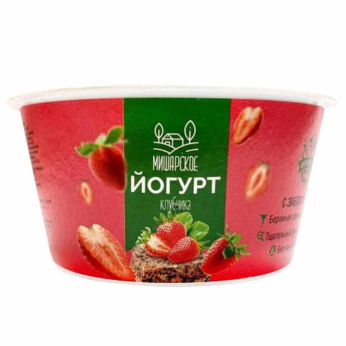 Йогурт Мишарское клубника 2,5%  125гр стакан
