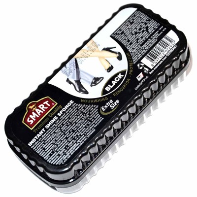 Губка-блеск для обуви Smart extra size черная большая