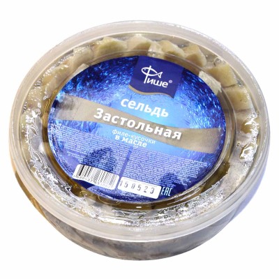 Сельдь Фише Застольная филе-кусочки в масле 430гр пэт