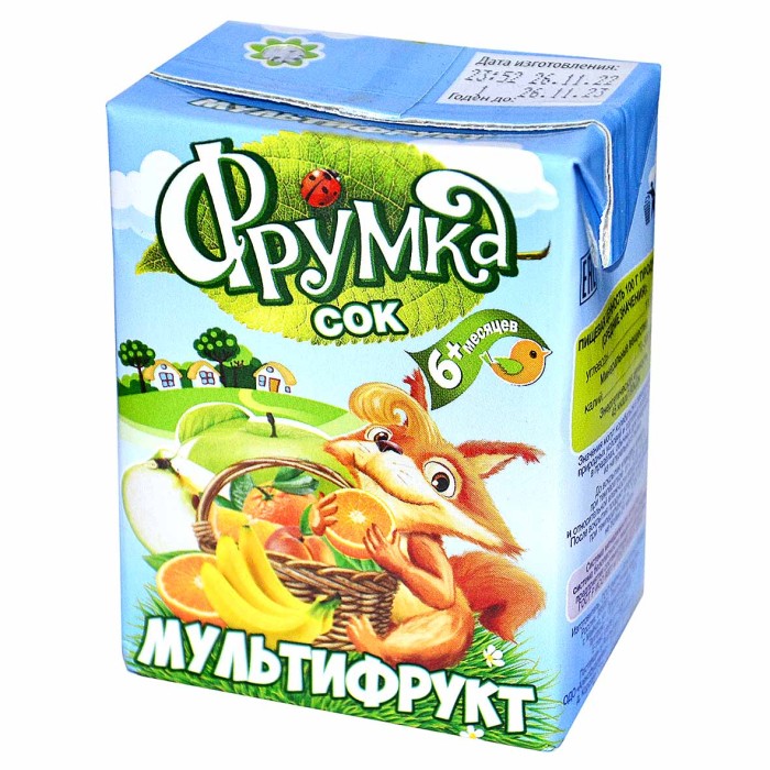 Сок Фрумка мультифрукт с 6мес 200мл т/п
