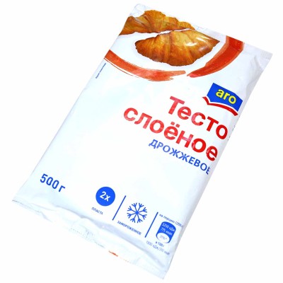 Тесто Aro слоеное дрожжевое 500гр м/у