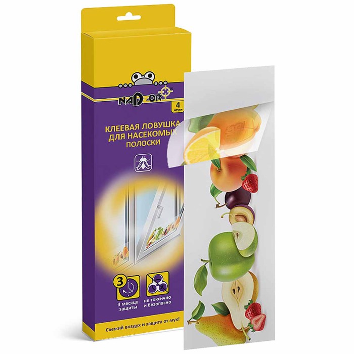 Ловушка клеевая Nadzor Полоска для окна для летающих насекомых артLFR0562