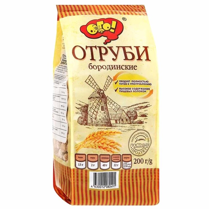 Отруби Ого! Бородинские экструдированные 200гр м/у