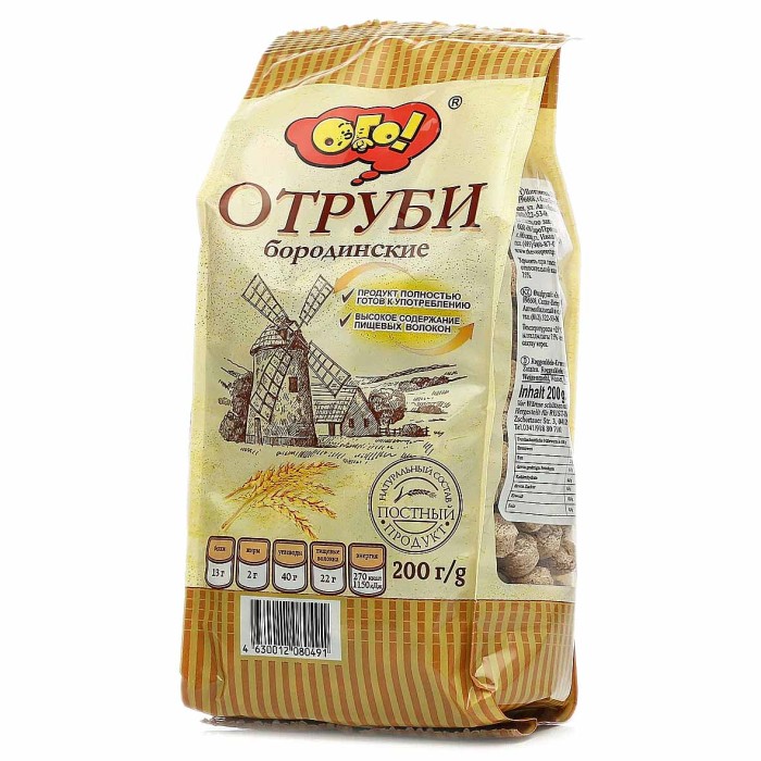Отруби Ого! Бородинские экструдированные 200гр м/у