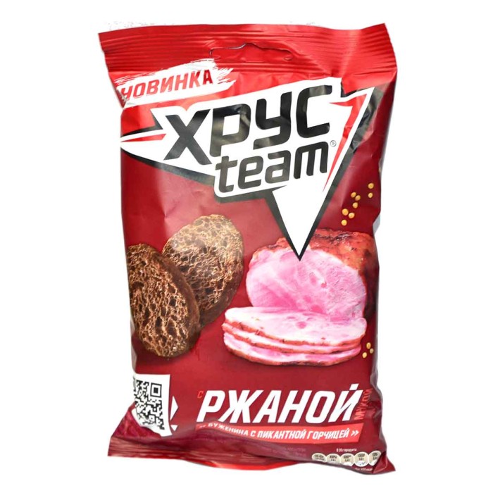 Сухарики Хрусteam ржаные вкус буженина горчица 60гр м/у