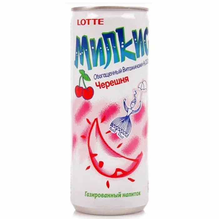 Напиток Lotte Милкис черешня газ 250мл ж/б