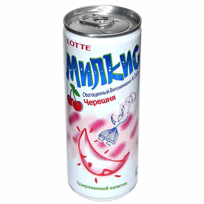 Напиток Lotte Милкис черешня газ 250мл ж/б