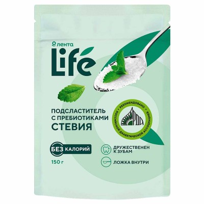 Подсластитель Лента Life Столовый со стевией 15гр м/у