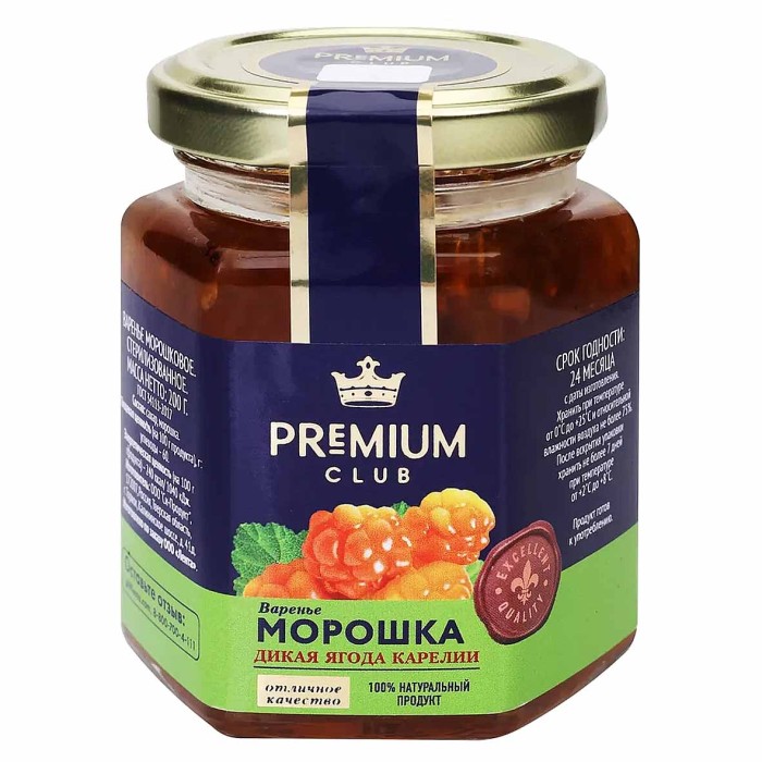 Варенье Premium Club Морошка 200гр ст/б