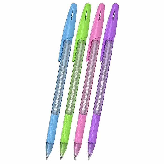 Ручка шариковая Erich Krause R-301 Stick&Grip Spring синяя 0,7мм арт39532