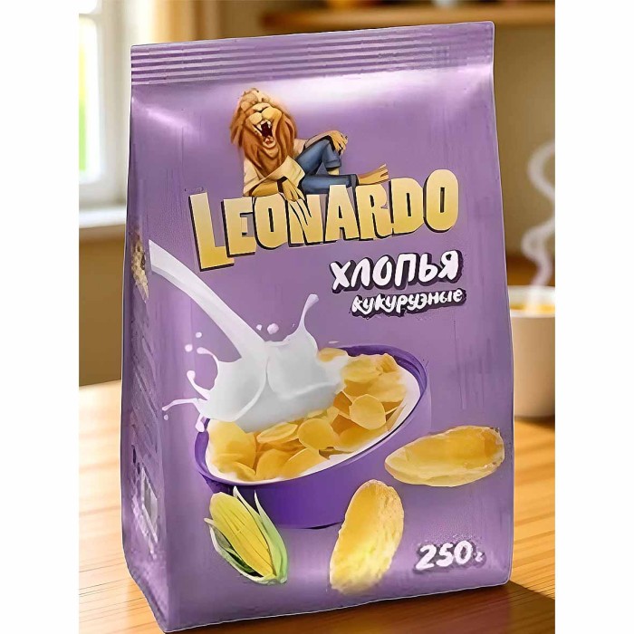 Хлопья кукурузные Leonardo 250гр м/у