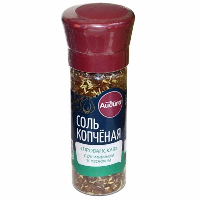 Соль Айдиго Копченая прованская с розмарином и чесноком мельница 130гр пэт