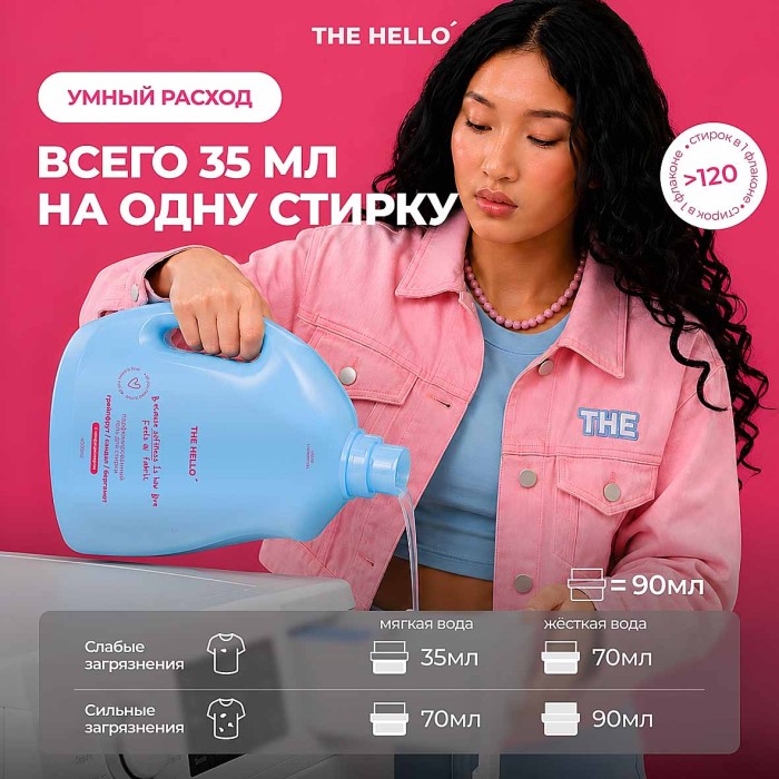 Гель для стирки The Hello грейпфрут / сандал / бергамот 4л пэт