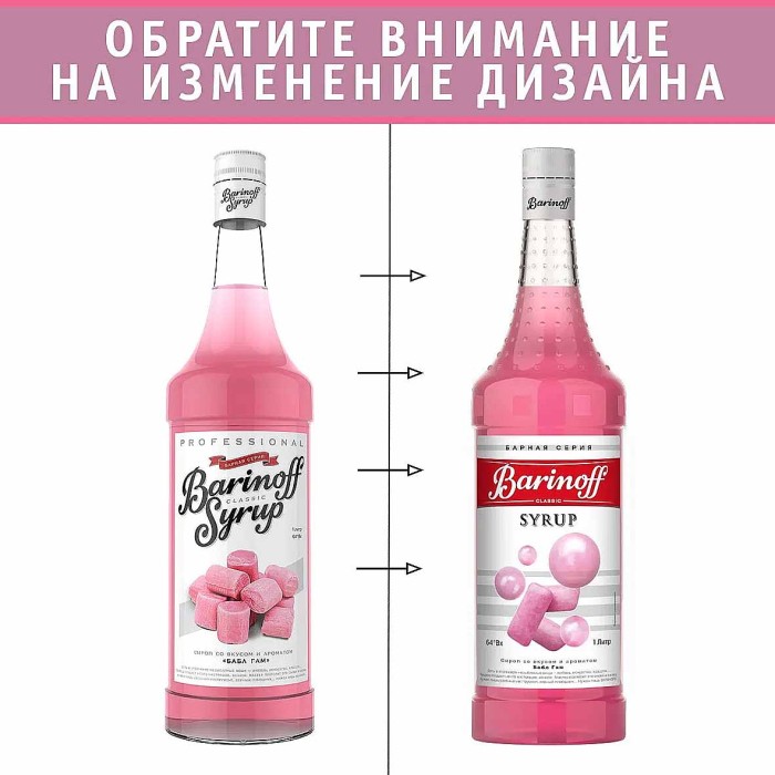 Сироп Barinoff со вкусом бабл гам 1л ст/б