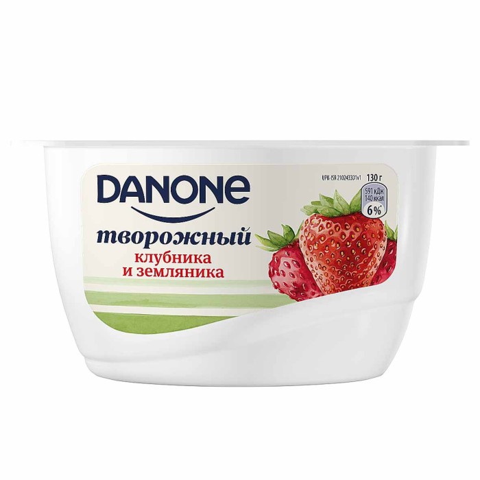 Десерт творожный Danone клубника-земляника 3,6% 130гр пэт
