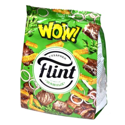 Сухарики Flint пшенично-ржаные вкус шашлык 190гр м/у