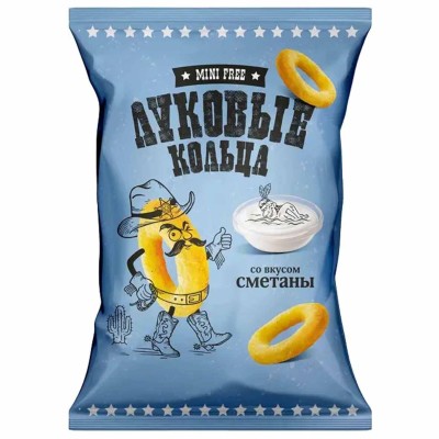 Кольца луковые MiniFree вкус сметана 100гр м/у