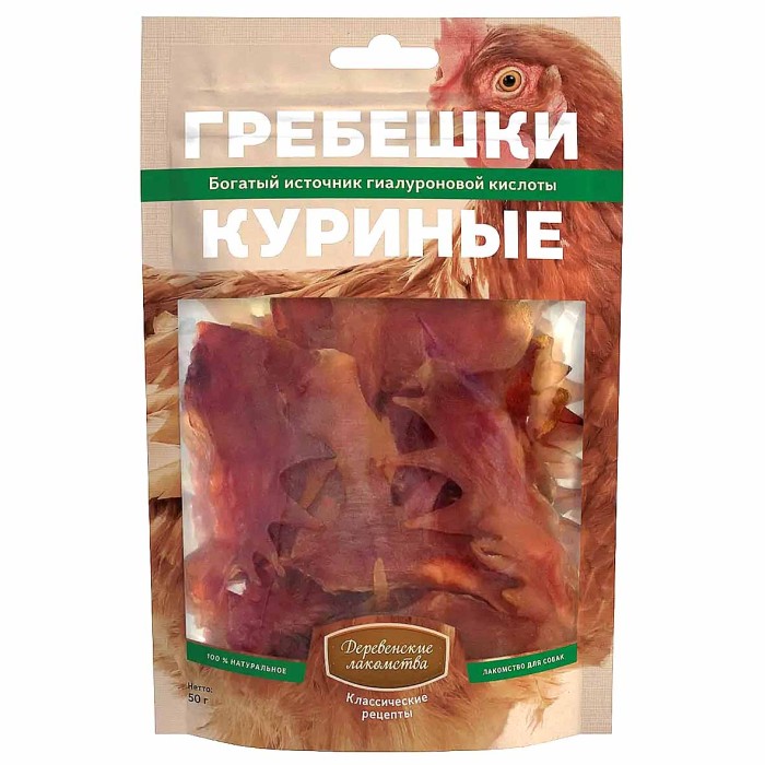 Лакомство для собак Деревенские Лакомства гребешки куриные 50гр м/у