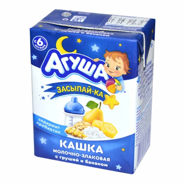 Каша Агуша злаковая молочная груша и банан с 6мес 0,2л т/п