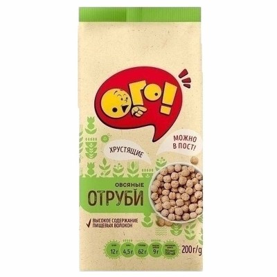 Отруби Ого! Овсяные экструдированные 200гр м/у