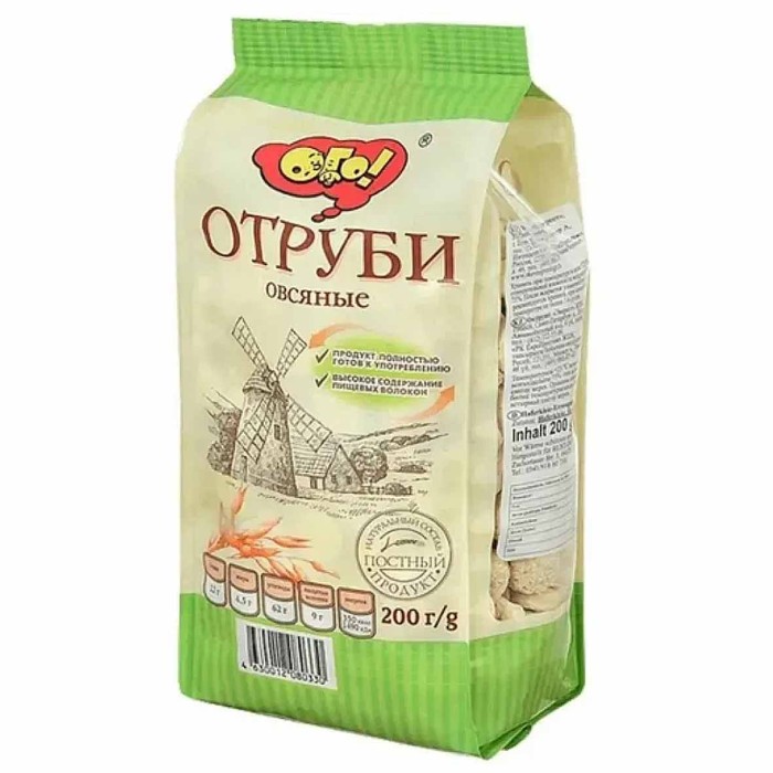 Отруби Ого! Овсяные экструдированные 200гр м/у