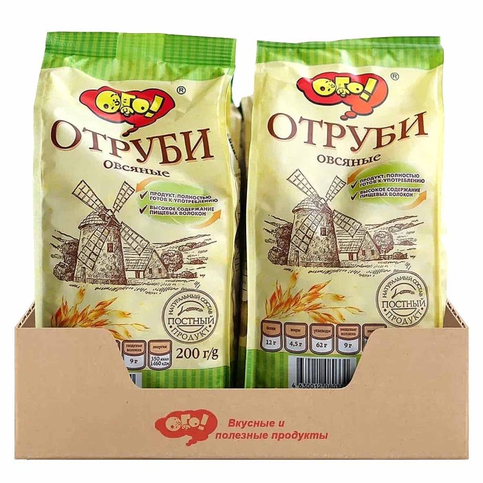 Отруби Ого! Овсяные экструдированные 200гр м/у