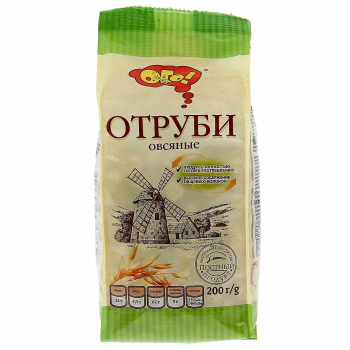 Отруби Ого! Овсяные экструдированные 200гр м/у