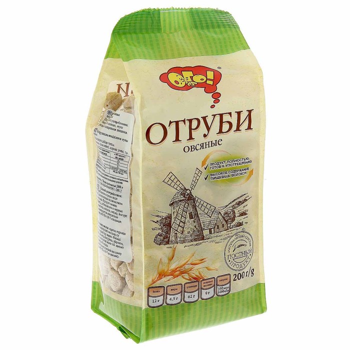 Отруби Ого! Овсяные экструдированные 200гр м/у