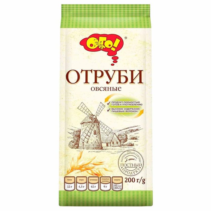Отруби Ого! Овсяные экструдированные 200гр м/у