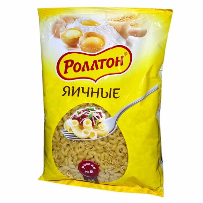 Макароны Роллтон рожки яичные халал 400гр м/у