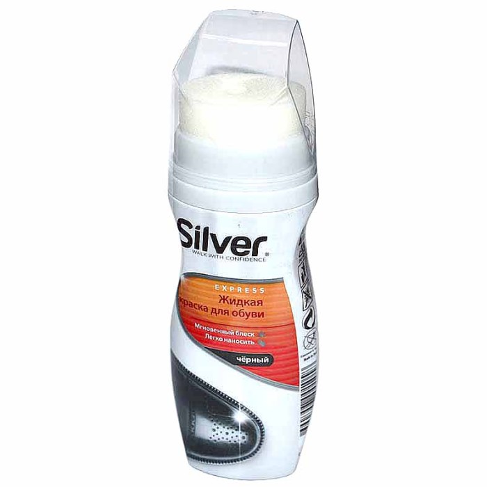Крем-краска для обуви Silver черная 75мл пэт