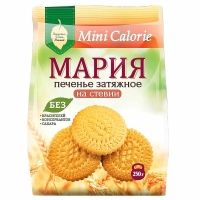Печенье затяжное Mini Calorie Мария на стевии 250гр м/у