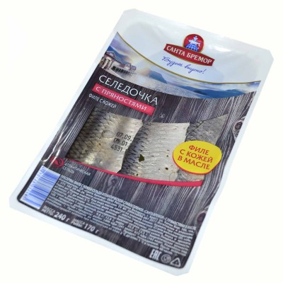 Сельдь Санта Бремор филе с пряностями 240гр пэт