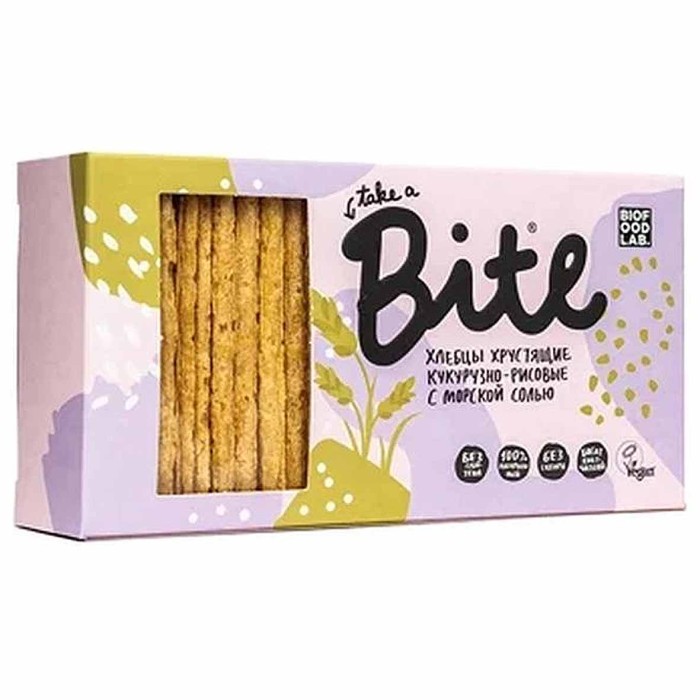 Хлебцы Take a Bite Кукурузно-рисовые с морской солью 150гр м/у