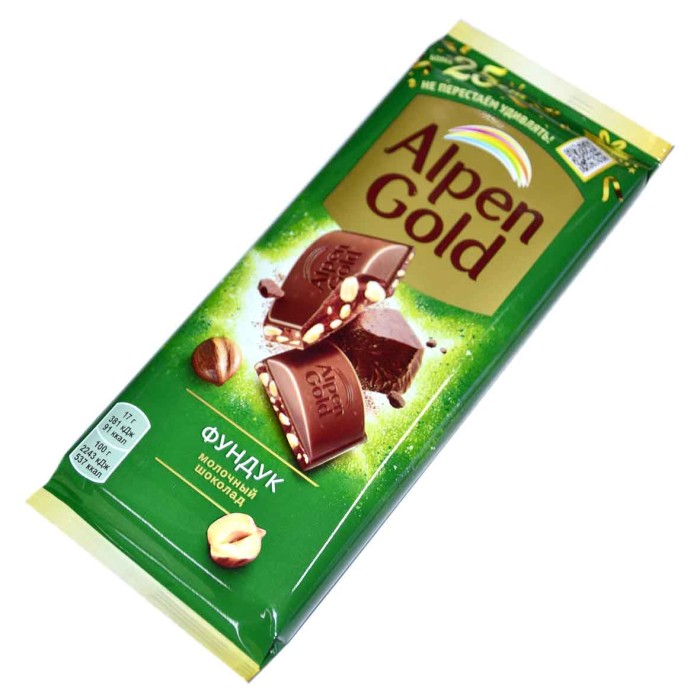 Шоколад Alpen Gold Молочный с фундуком 85гр м/у