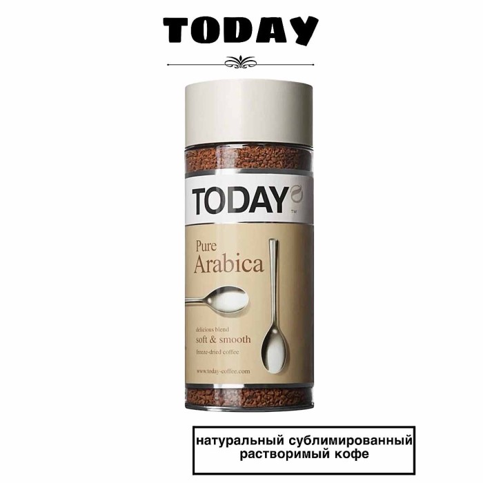 Кофе Today Pure Arabica натуральный раст 95гр ст/б