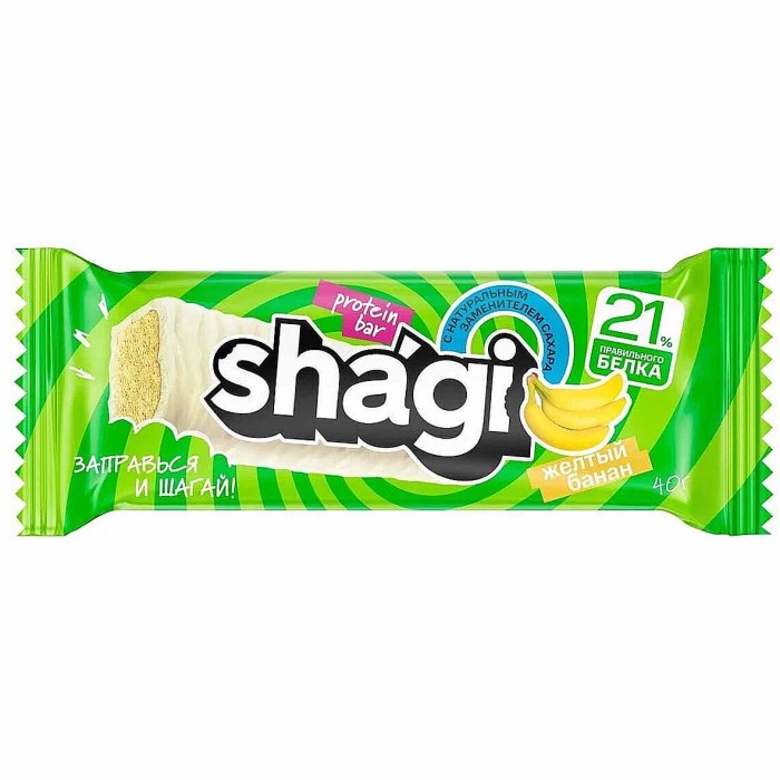 Батончик протеиновый Shagi со вкусом банана 40гр м/у