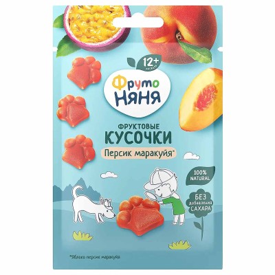 Кусочки фруктовые ФрутоНяня яблоко-персик-маракуйя с 12 мес 15гр м/у