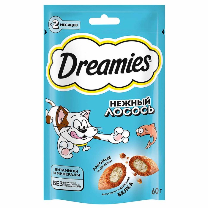 Корм для кошек Dreamies лосось 60гр пауч