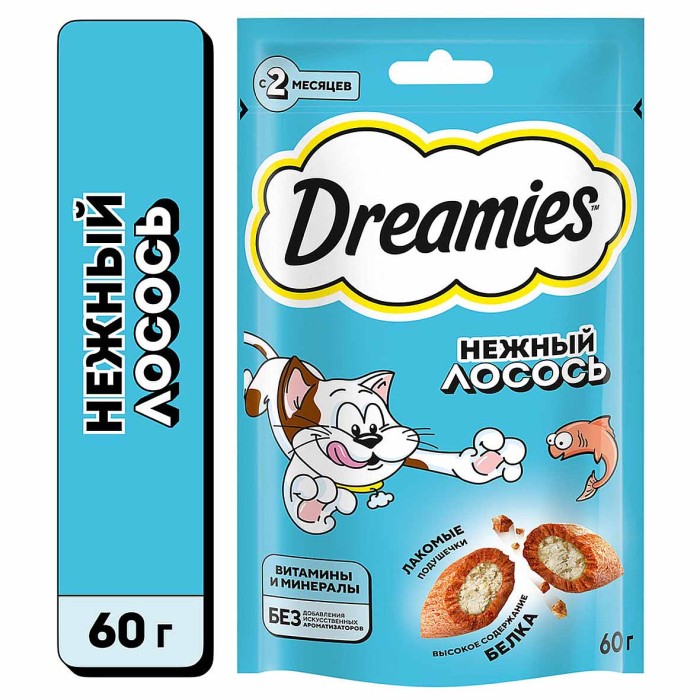 Корм для кошек Dreamies лосось 60гр пауч