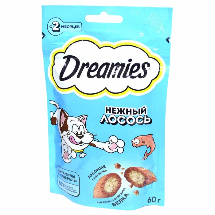 Корм для кошек Dreamies лосось 60гр пауч